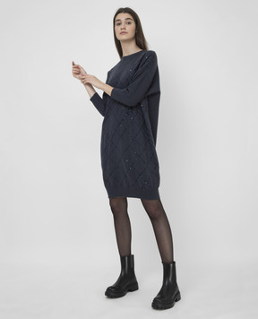 Brunello Cucinelli Платье из кашемира с пайетками M12173A90