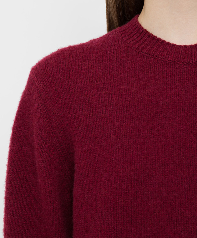 Bottega Veneta Бордовий светр з вовни 591946 зображення 5