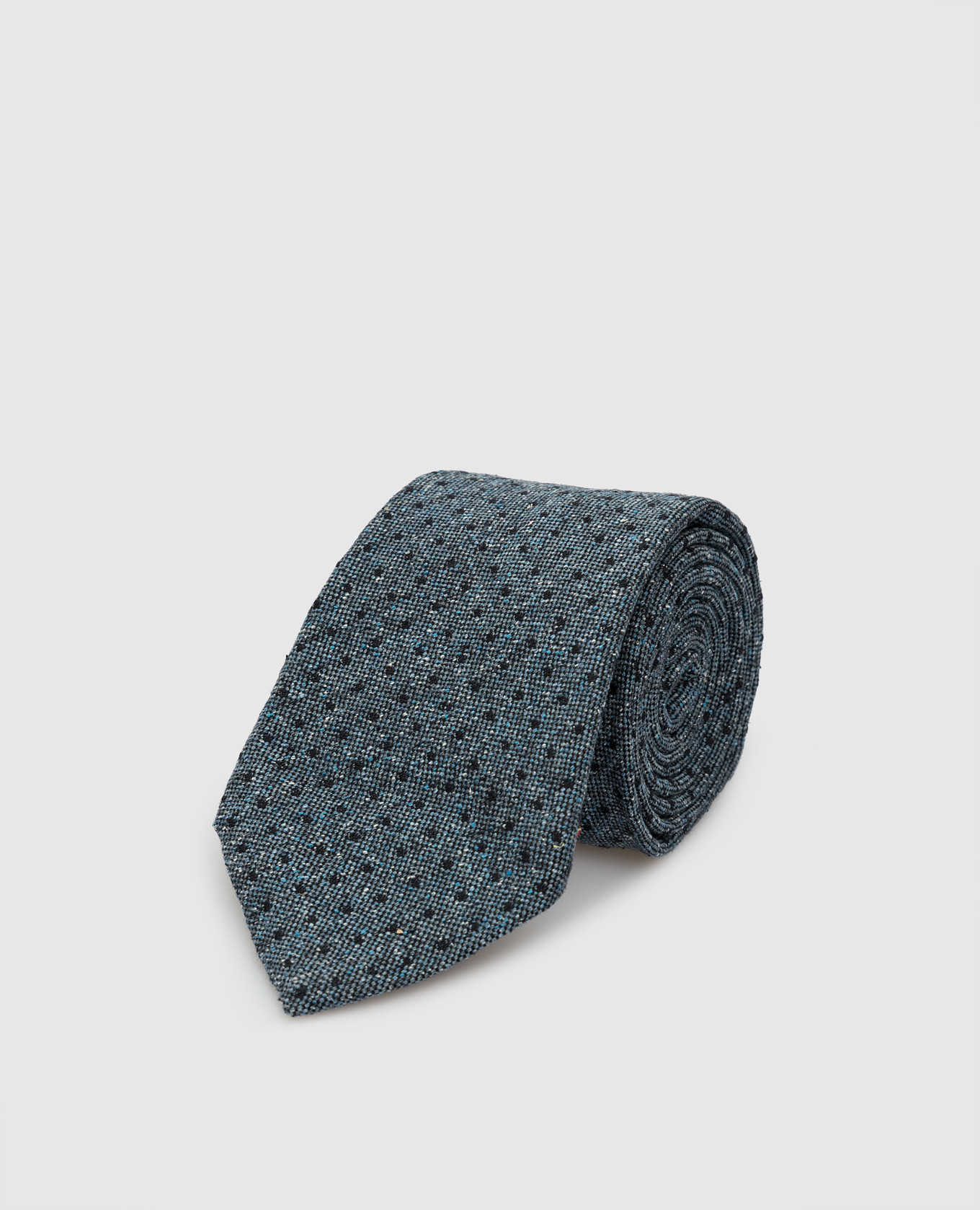 Синий галстук из шелка и шерсти