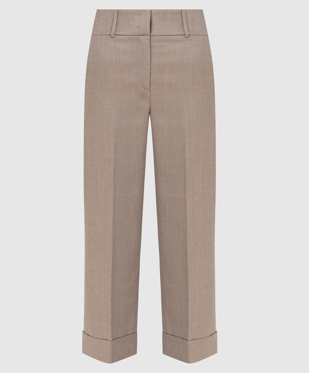 Peserico Patterned Beige Wool Culottes P0482305828