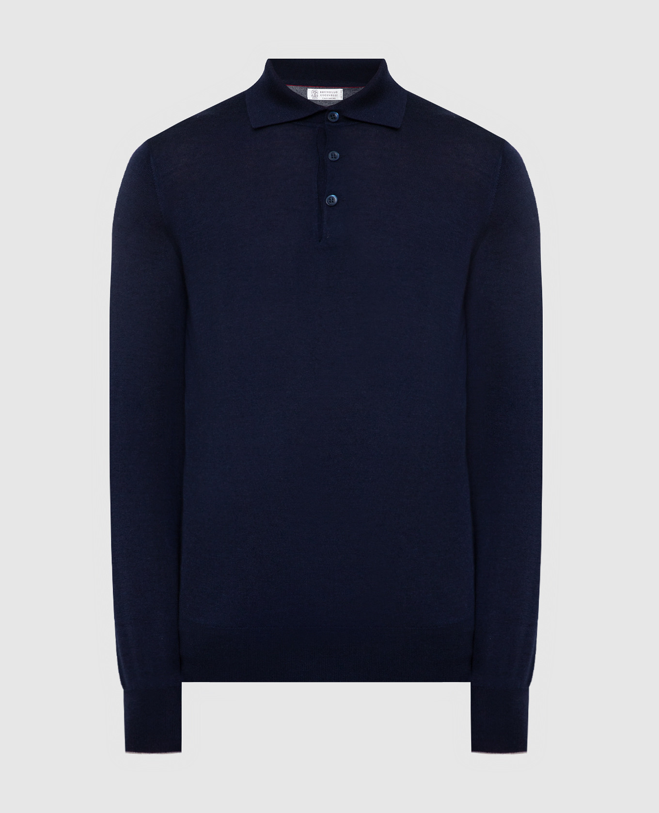 

Темно-синее поло из кашемира и шелка Brunello Cucinelli, Тёмно-синий, Поло
