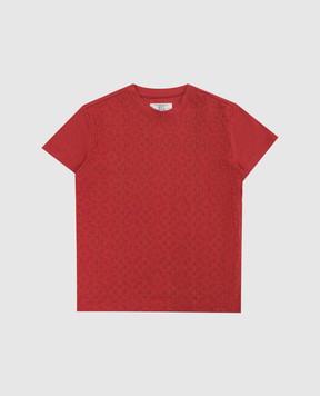 Stefano Ricci Детская красная футболка в принт YNH6S40010803
