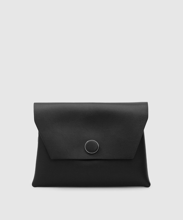 The Row Nu Twin Envelope Black Leather Clutch W1293L97