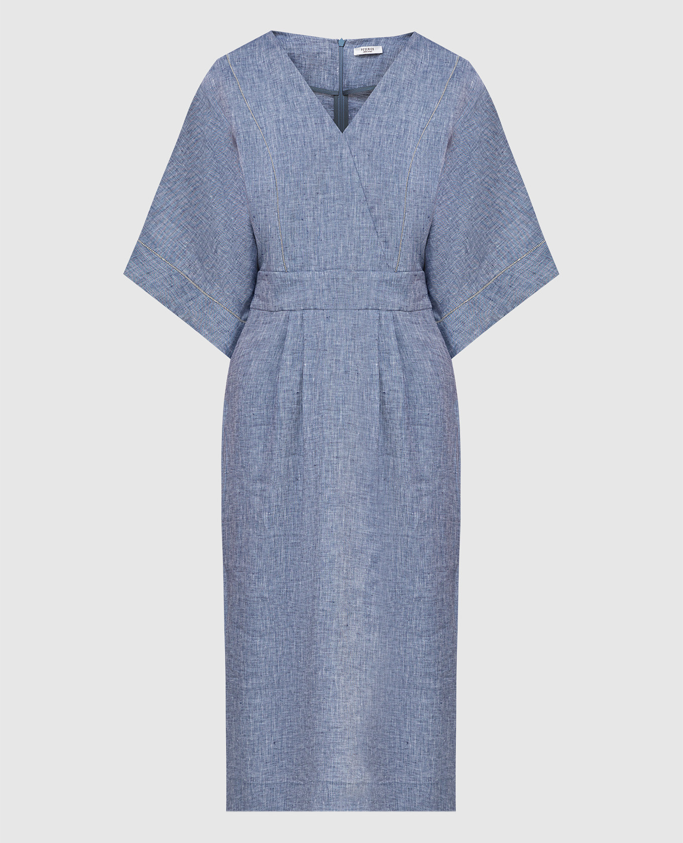 

Синее платье из льна Peserico, Синий, Платья Миди