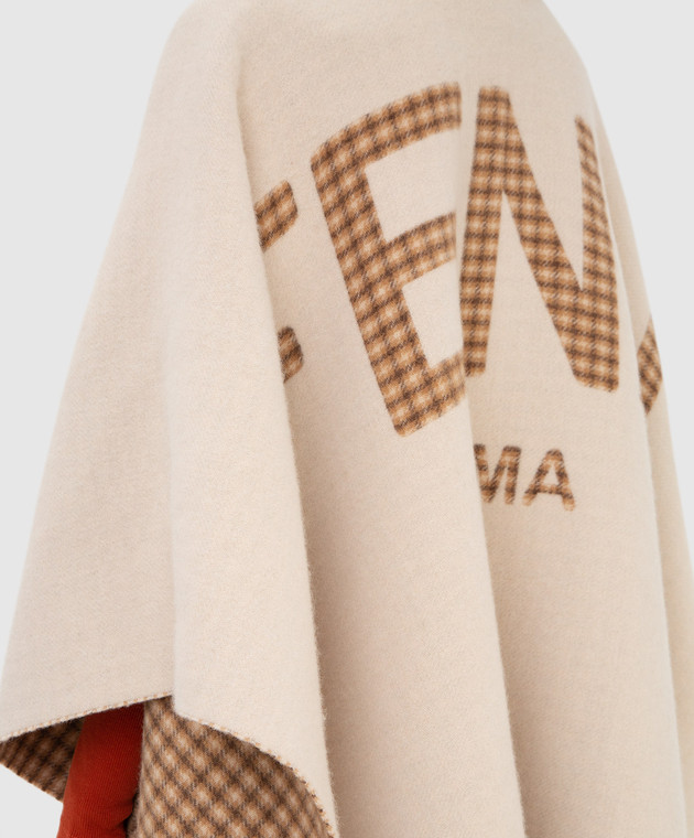 Fendi - Двустороннее пончо из шерсти и кашемира с узором