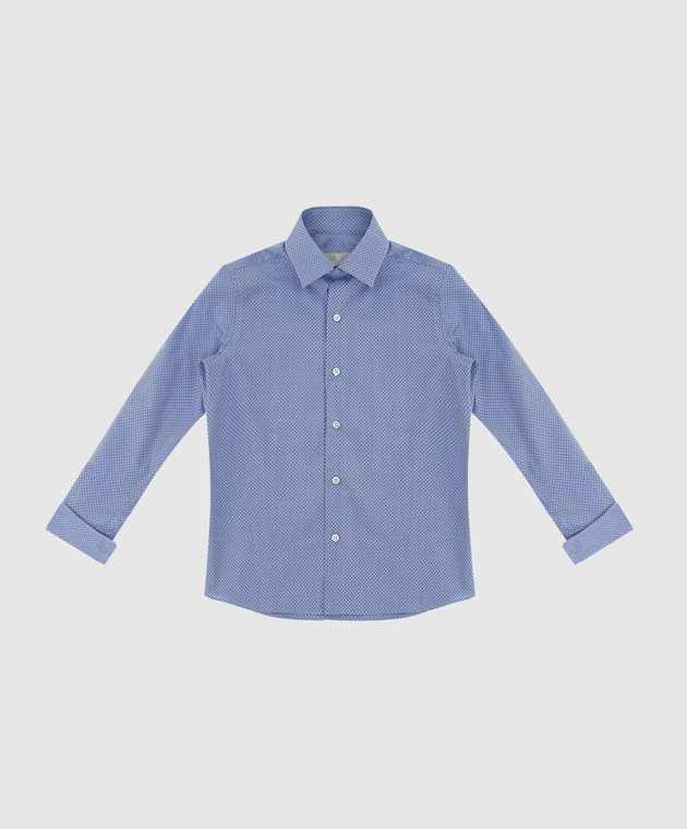 Stefano Ricci Children's blue shirt in a pattern YC004040K1801