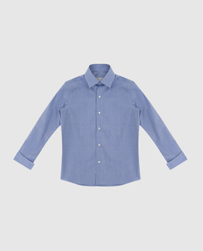 Stefano Ricci Детская голубая рубашка в узор YC004040K1801