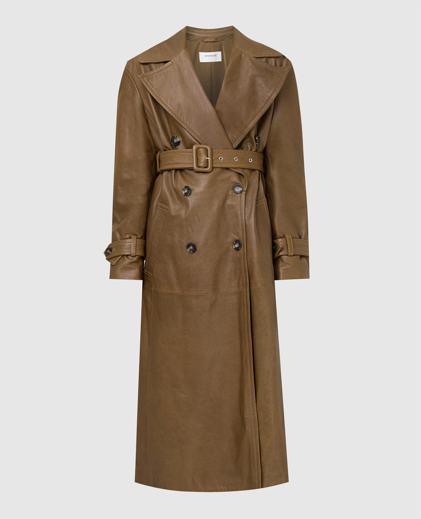 

Оливковый кожаный тренч Opaco Max Mara Sportmax, Тренчи