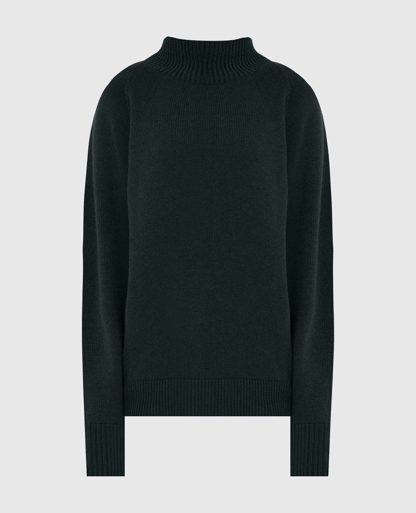 

Темно-зеленый свитер из шерсти, шелка и кашемира с разрезами, Тёмно-зеленый, Свитера