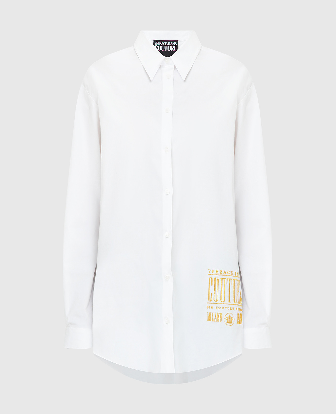 

Рубашка с вышивкой логотипа, Белый, Рубашки