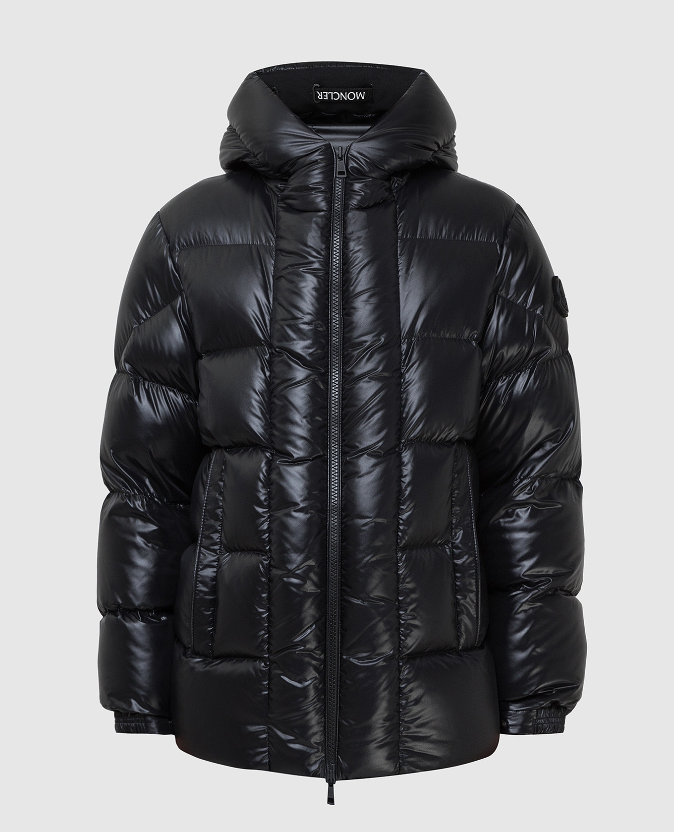 

Черная пуховая куртка с логотипом Moncler, Черный, Куртки