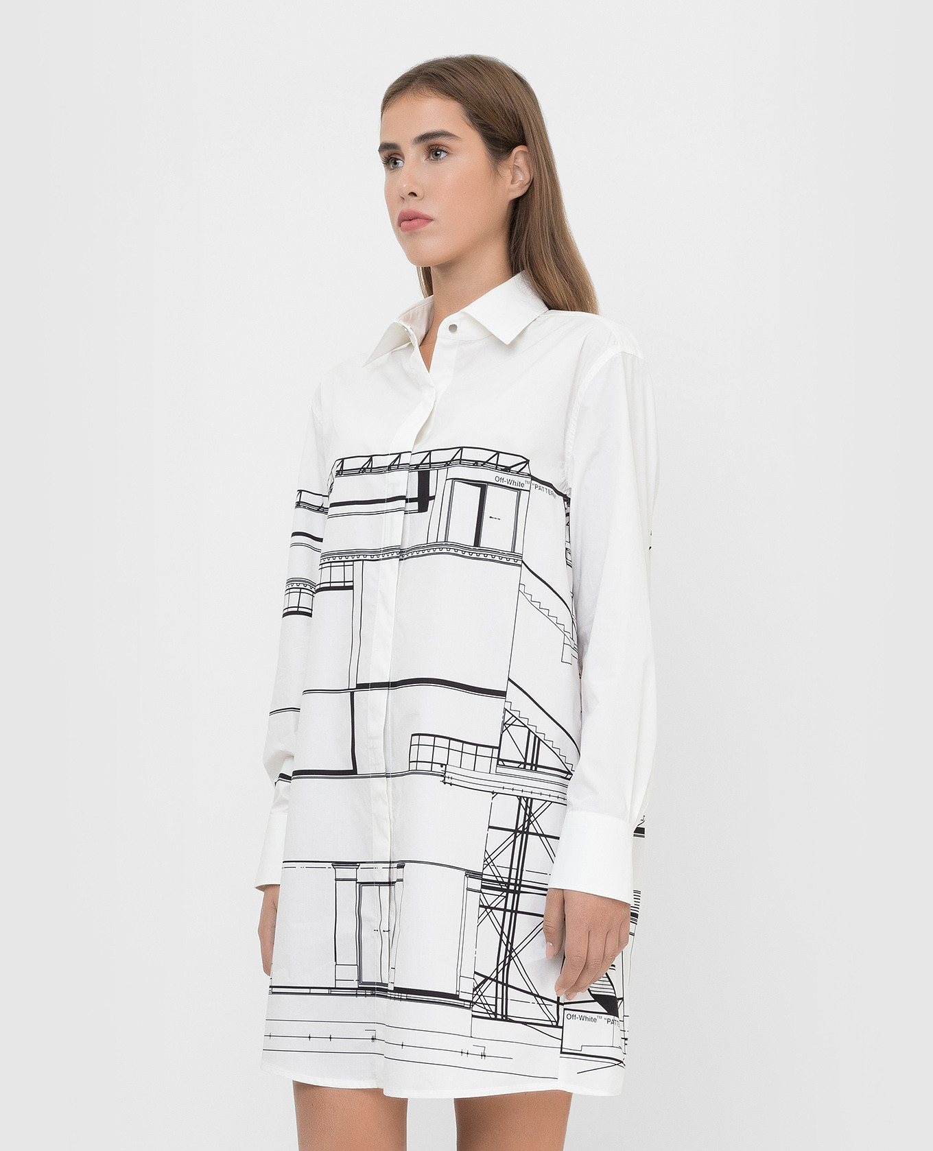 Off-White Платье-рубашка в принт Palace OWDB338F21FAB002 изображение 3