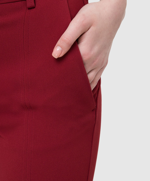 Victoria Beckham Бордовые брюки TRSLM2809 изображение 5