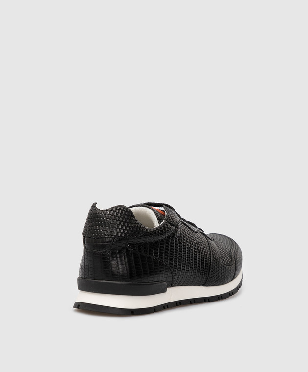 Stefano Ricci Children's black leather sneakers YRU01G828VRL image 3