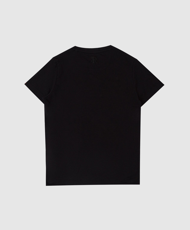 Stefano Ricci Детская черная футболка с вышивкой YNH9200050803 изображение 2