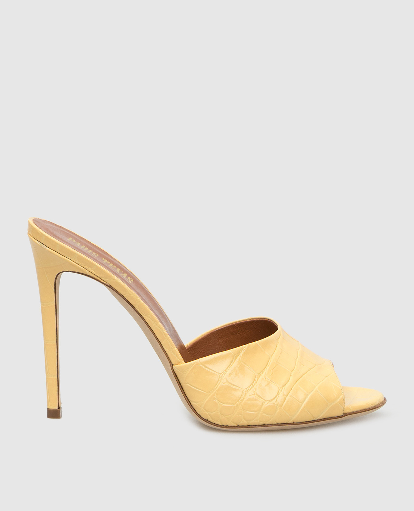 Yellow leather mules