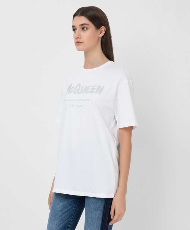 Alexander McQueen T-shirt with McQueen Graffiti print 659729QZAD3 image 3