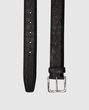 Loro Piana Чорний ремінь зі шкіри крокодила FAI1156