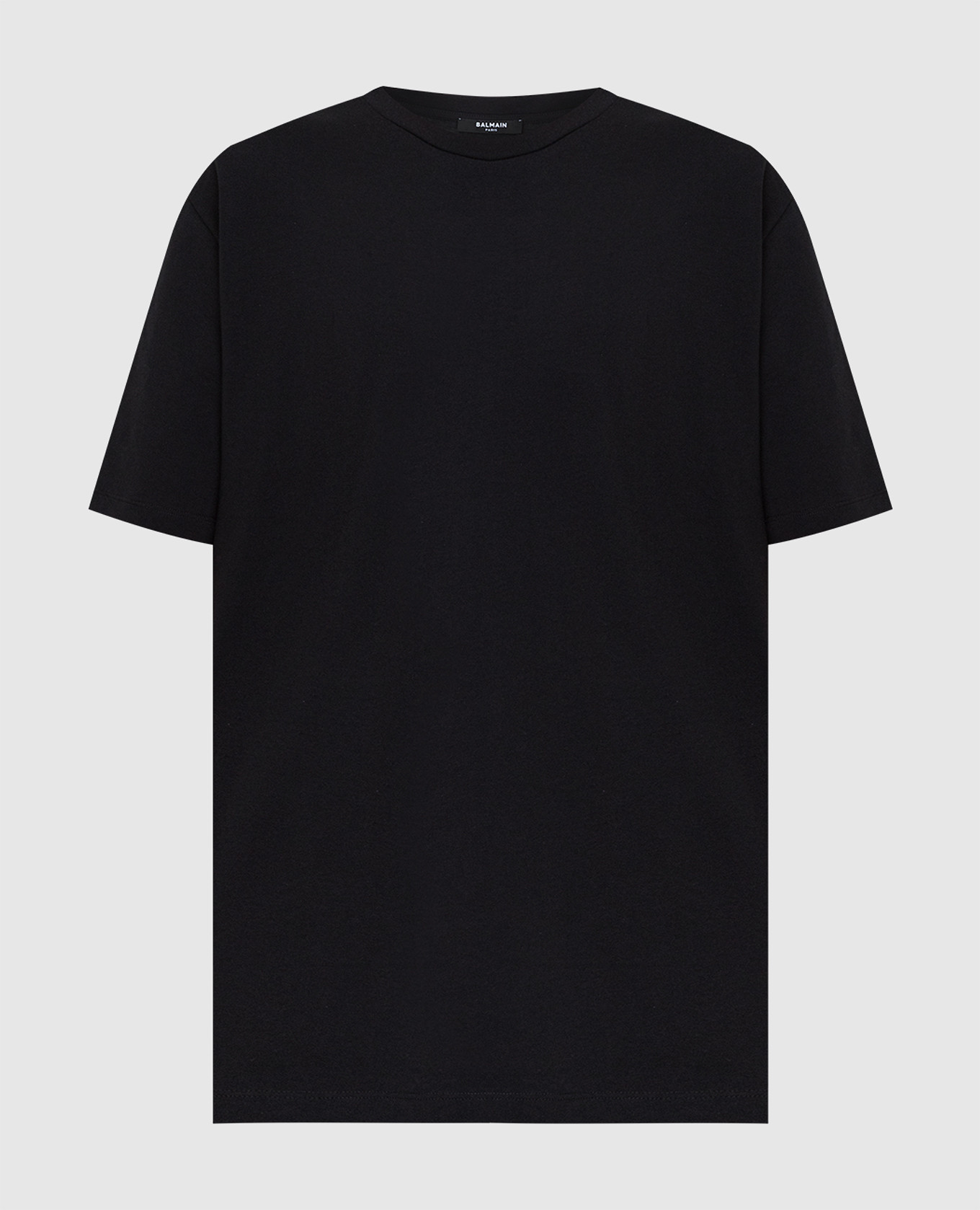 Balmain Черная футболка с принтом логотипа XH1EG010BB16