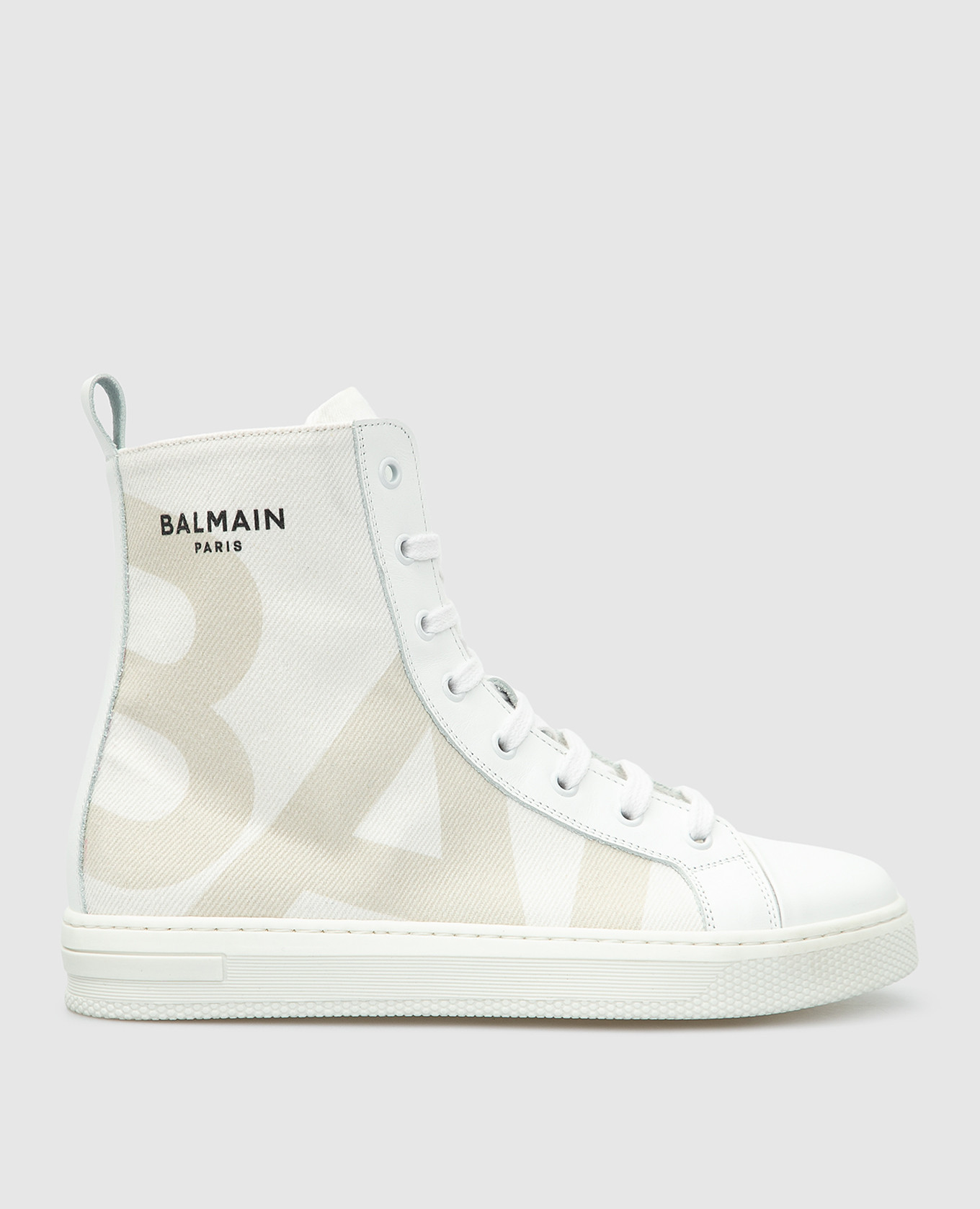 

Детские высокие кеды с логотипом Balmain, Черный, Кеды