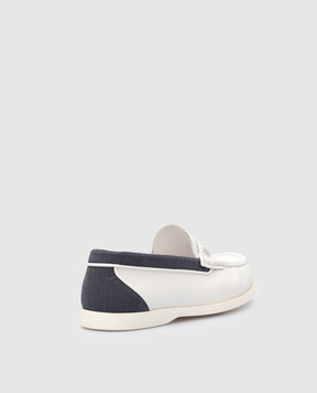 Stefano Ricci Детские белые кожаные слиперы YRU02G8090SKTS