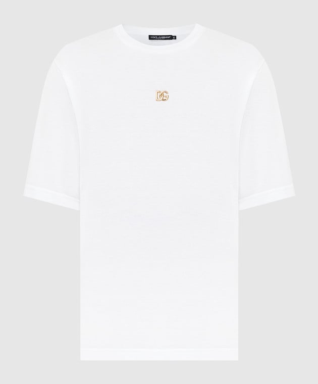 Dolce&Gabbana Біла футболка з металевим логотипом G8NC5ZG7A0W