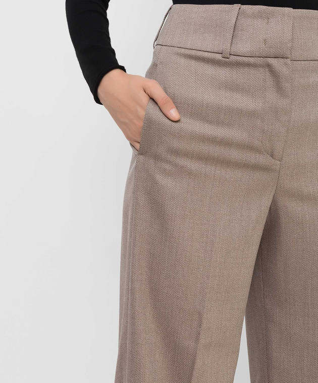 Peserico Patterned Beige Wool Culottes P0482305828 image 5