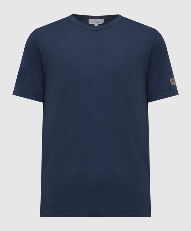 Canali Темно-синяя футболка с логотипом MJ01276T0003