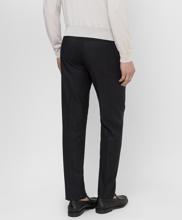 Stefano Ricci Черные брюки из шерсти, шелка и льна M1T0300040WKL01G изображение 4