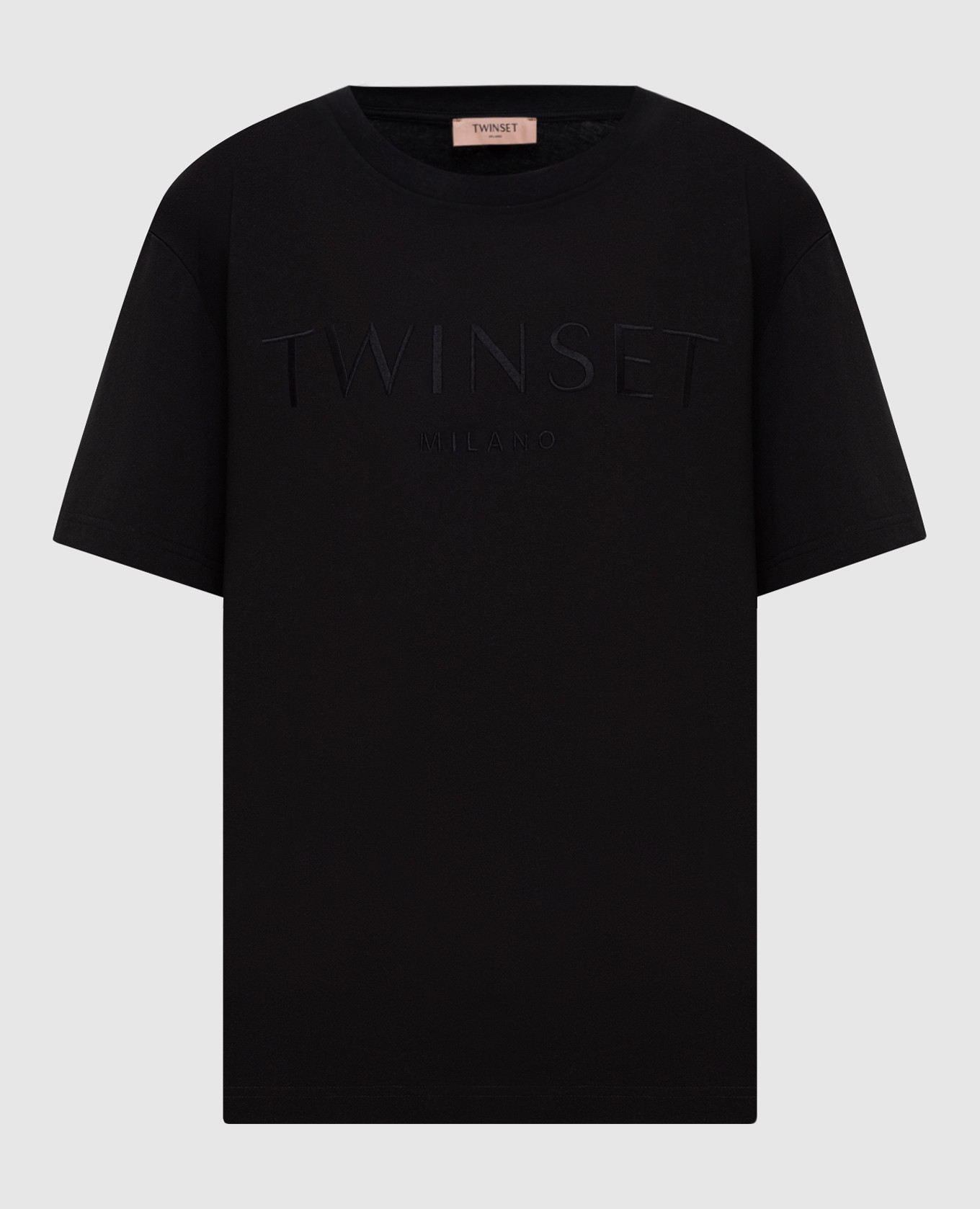 

Черная футболка с вышивкой логотипа Twin Set, Черный, Футболки
