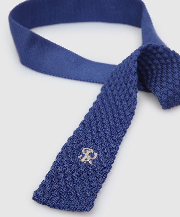 Stefano Ricci Детский шелковый синий галстук в узор YCRMTSR1400 изображение 3