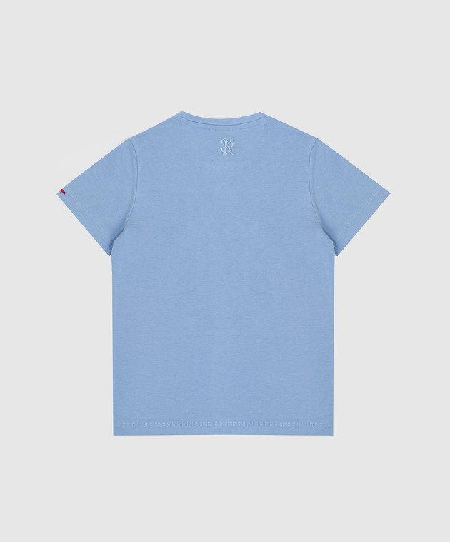 Stefano Ricci Детская голубая футболка с вышивкой YNH9200050803 изображение 2