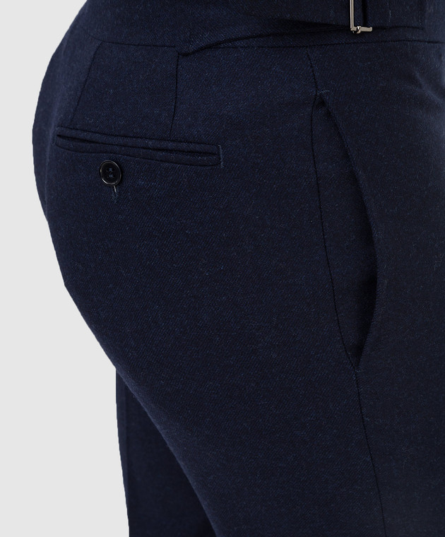Canali Темно-синие брюки из шерсти AN1012077079 изображение 5