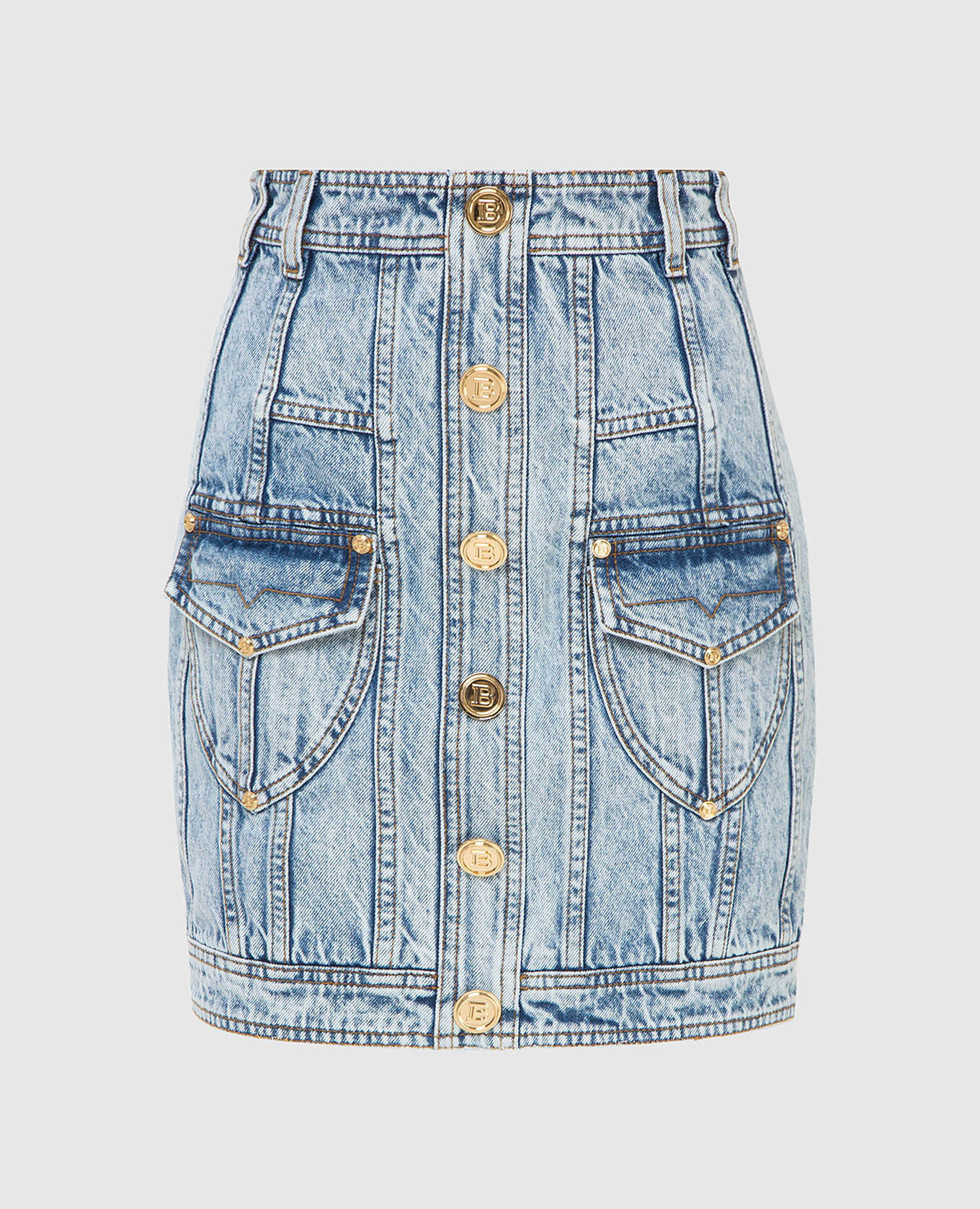 

Голубая юбка Balmain, Голубой, Юбки Миди