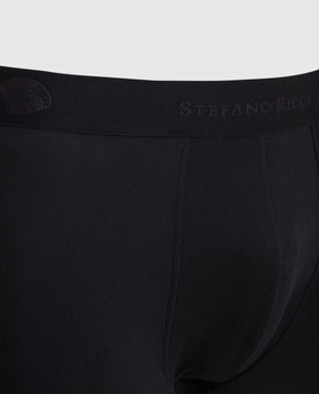Stefano Ricci Черные трусы-боксеры с узором логотипа BXM22SICOTT