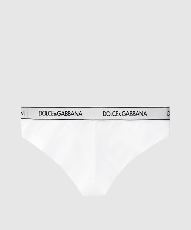 Dolce&Gabbana Білі трусики-бразіліана з візерунком логотипу O2C09TFUEEY зображення 2
