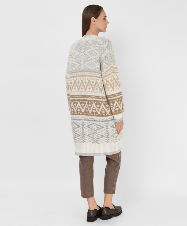 Brunello Cucinelli Кардиган з мохеру, кашеміру і шерсті в візерунок MBB380506 зображення 4