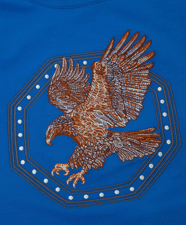 Stefano Ricci Детский синий свитшот с вышивкой эмблемы YNL8200030726 изображение 3