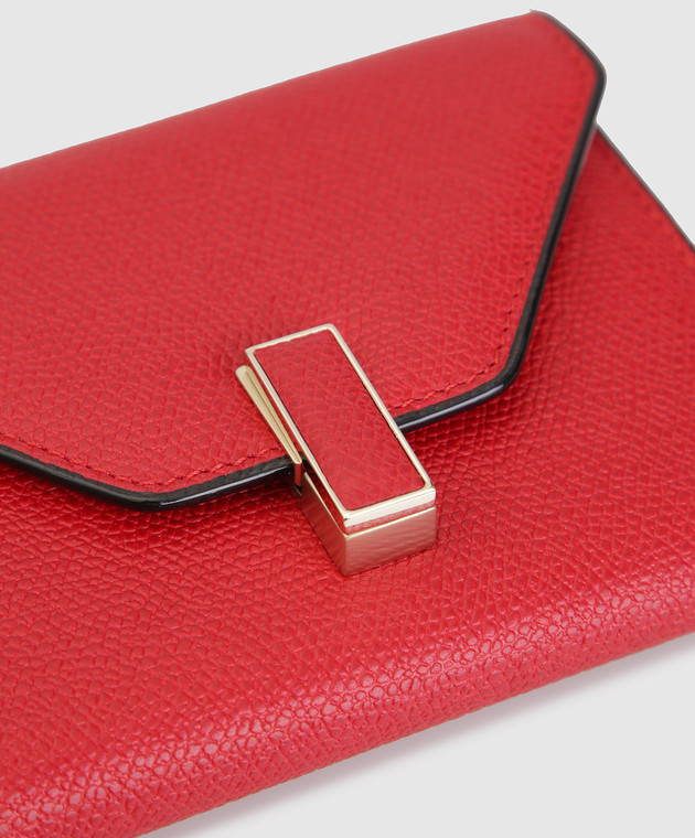 Valextra Червоний шкіряний гаманець SGES0005 зображення 4