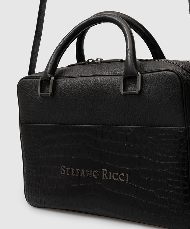 Stefano Ricci Кожаная деловая сумка ручной работы с логотипом ND153G9TUVDCS изображение 5
