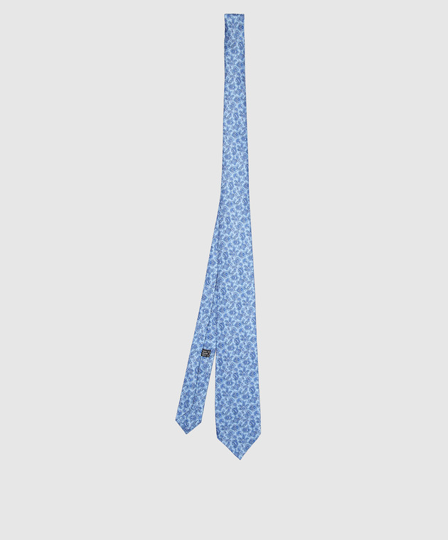 Stefano Ricci Children's blue silk set of patterned tie and shawl YDX27002 image 3
