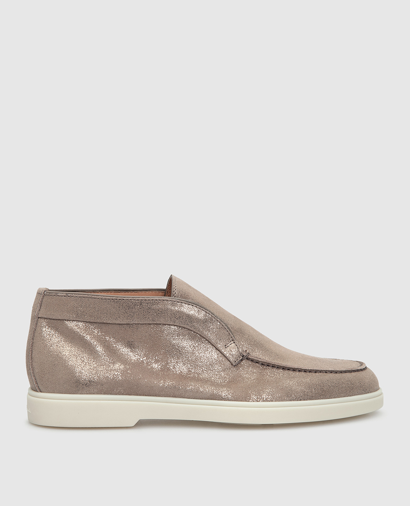 

Бежевые кожаные слиперы Santoni, Бежевый, Слиперы