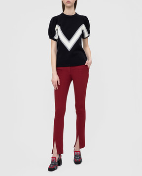 Victoria Beckham Бордові штани TRSLM2809