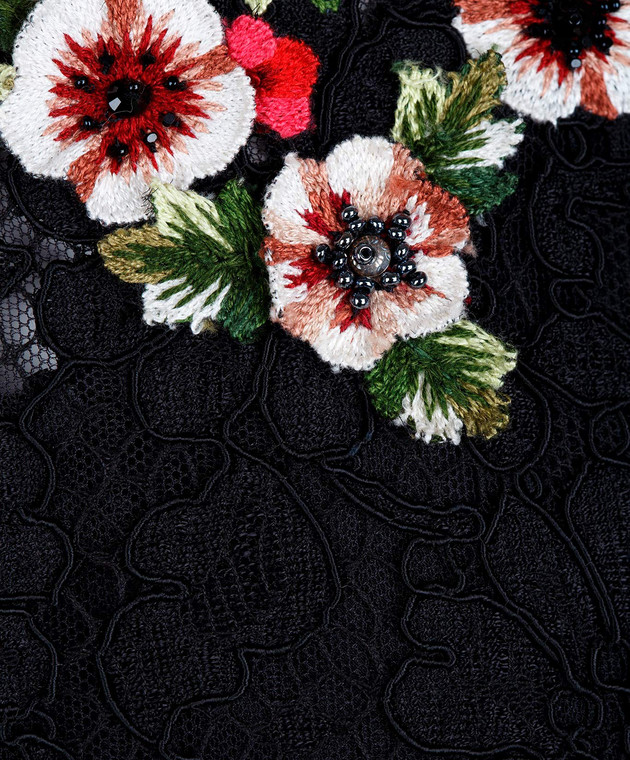 Dolce&Gabbana Чорна мереживна сукня з вишивкою F6HR4ZG3116 зображення 5