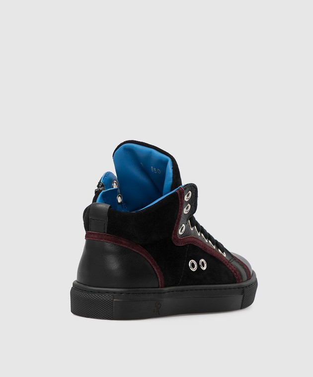 Stefano Ricci Children's leather hi-tops with contrasting inserts YRU02G850VHSDSD image 3