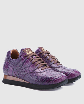 IGOR SENIN Фіолетові кросівки ручної роботи зі шкіри крокодила CROCO