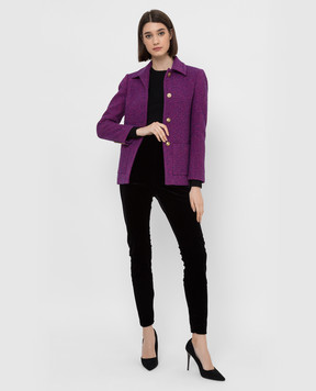 Saint Laurent Фиолетовый жакет с люрексом 668536Y7D23