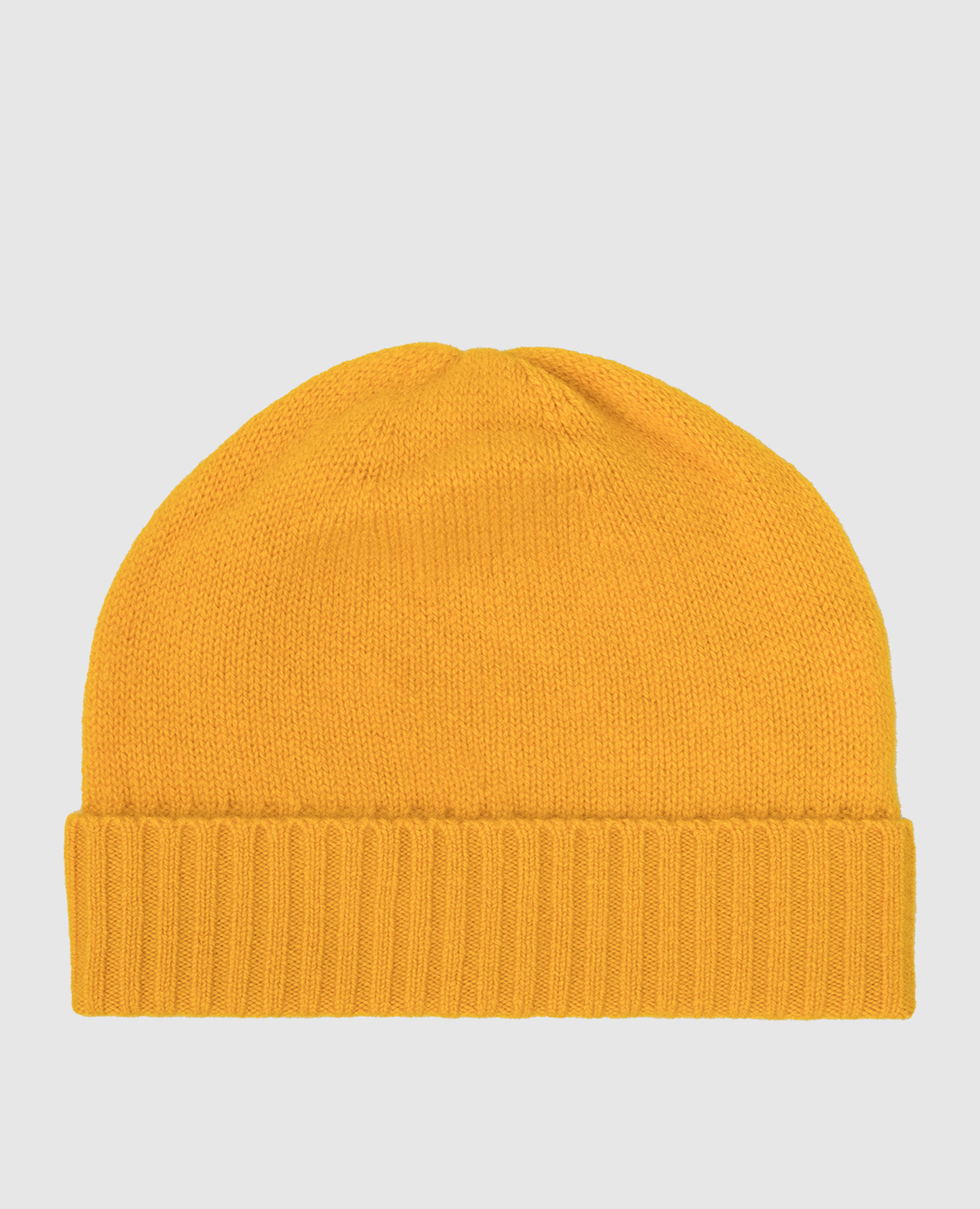 Желтая шапка-бини из кашемира