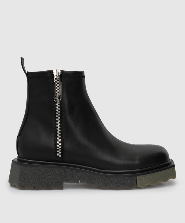 Off-White - Black leather boots OMID004F21LEA001 buy at Symbol