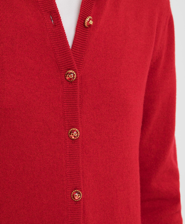 Dolce&Gabbana Червоний кардиган з кашеміру FX451TJAWQP зображення 5